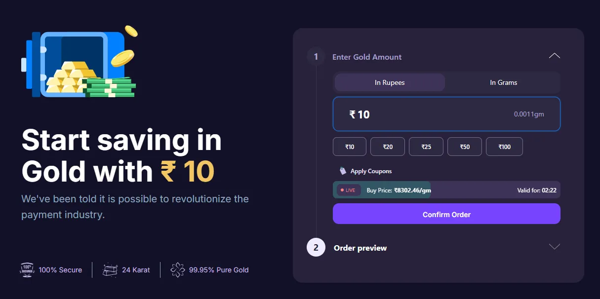 Buy prices(when you are the buyer) for gold are higher
